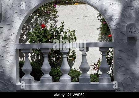 Grand Anse Beach Grenada Mount Cinnamon Hotel Balustrade in Arch Stockfoto