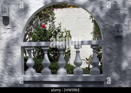 Grand Anse Beach Grenada Mount Cinnamon Hotel Balustrade in Arch Stockfoto