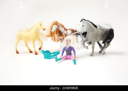 Spielzeug - Pferde und Reiter Stockfoto