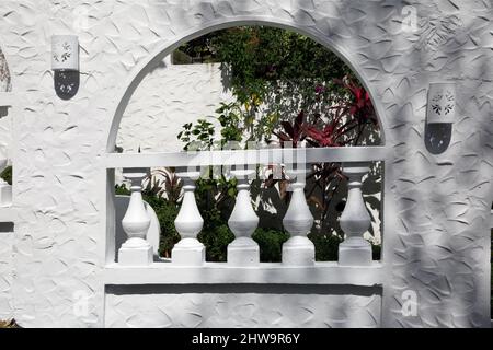 Grand Anse Beach Grenada Mount Cinnamon Hotel Balustrade in Arch Stockfoto