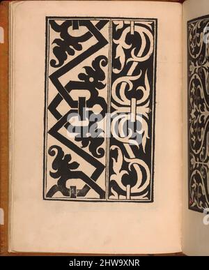 Kunst inspiriert von Zeichnungen und Druckgrafiken, Buchdrucke Ornament & Architektur, Convivio delle Belle Donne, Seite 5 (verso), Verlag, Designer, Klassische Werke, die von Artotop mit einem Schuss Moderne modernisiert wurden. Formen, Farbe und Wert, auffällige visuelle Wirkung auf Kunst. Emotionen durch Freiheit von Kunstwerken auf zeitgemäße Weise. Eine zeitlose Botschaft, die eine wild kreative neue Richtung verfolgt. Künstler, die sich dem digitalen Medium zuwenden und die Artotop NFT erschaffen Stockfoto