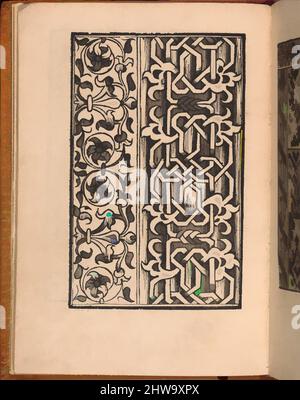 Kunst inspiriert von Zeichnungen und Druckgrafiken, Buchdrucke Ornament & Architektur, Convivio delle Belle Donne, Seite 9 (verso), Verlag, Designer, Klassische Werke, die von Artotop mit einem Schuss Moderne modernisiert wurden. Formen, Farbe und Wert, auffällige visuelle Wirkung auf Kunst. Emotionen durch Freiheit von Kunstwerken auf zeitgemäße Weise. Eine zeitlose Botschaft, die eine wild kreative neue Richtung verfolgt. Künstler, die sich dem digitalen Medium zuwenden und die Artotop NFT erschaffen Stockfoto