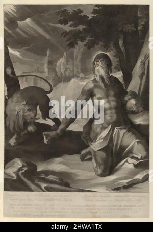 Kunst inspiriert von Zeichnungen und Druckgrafiken, Print, Saint Jerome in the Desert, Artist, After, Lucas Kilian, Bartholomeus Spranger, German, Augsburg, Classic Works modernisiert von Artotop mit einem Schuss Moderne. Formen, Farbe und Wert, auffällige visuelle Wirkung auf Kunst. Emotionen durch Freiheit von Kunstwerken auf zeitgemäße Weise. Eine zeitlose Botschaft, die eine wild kreative neue Richtung verfolgt. Künstler, die sich dem digitalen Medium zuwenden und die Artotop NFT erschaffen Stockfoto