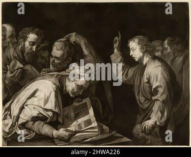 Kunst inspiriert von Zeichnungen und Drucken, Young Christ Among the Doctors, Artist, After, Jusepe de Ribera (genannt Lo Spagnoletto), Jacob Männl, Klassische Werke, die von Artotop mit einem Schuss Moderne modernisiert wurden. Formen, Farbe und Wert, auffällige visuelle Wirkung auf Kunst. Emotionen durch Freiheit von Kunstwerken auf zeitgemäße Weise. Eine zeitlose Botschaft, die eine wild kreative neue Richtung verfolgt. Künstler, die sich dem digitalen Medium zuwenden und die Artotop NFT erschaffen Stockfoto