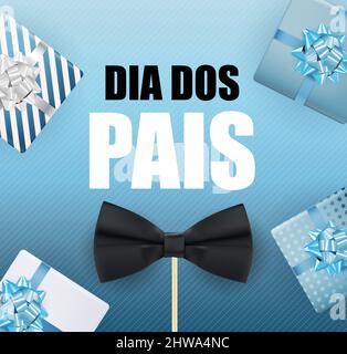 Urlaub in Brasilien Vatertag. Portugiesisch Brasilianisch Sagen Happy Fathers Day . Dia dos Pais. Abbildung Stockfoto