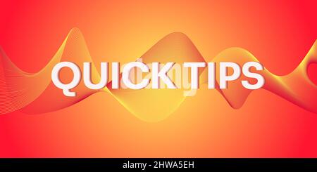 Quicktips mit abstraktem Hintergrund - Vektor bearbeitbare Vorlage Stock Vektor
