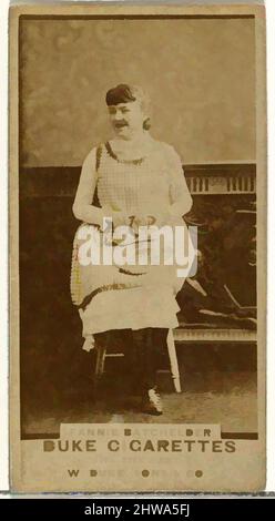 Kunst inspiriert von Zeichnungen und Druckgrafiken, Fotografie, Fannie Batchelder, aus der Schauspielerserie von Duke Sons & Co, Classic Works modernisiert von Artotop mit einem Schuss Moderne. Formen, Farbe und Wert, auffällige visuelle Wirkung auf Kunst. Emotionen durch Freiheit von Kunstwerken auf zeitgemäße Weise. Eine zeitlose Botschaft, die eine wild kreative neue Richtung verfolgt. Künstler, die sich dem digitalen Medium zuwenden und die Artotop NFT erschaffen Stockfoto