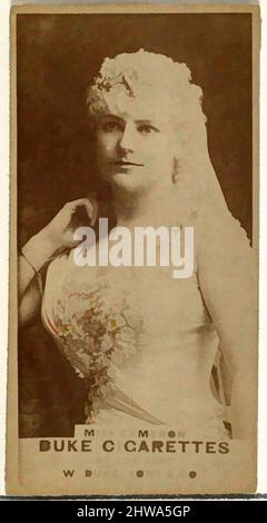 Kunst inspiriert von Zeichnungen und Druckgrafiken, Fotografie, Miss Cameron, aus der Schauspielerserie von Duke Sons & Co, Classic Works modernisiert von Artotop mit einem Schuss Moderne. Formen, Farbe und Wert, auffällige visuelle Wirkung auf Kunst. Emotionen durch Freiheit von Kunstwerken auf zeitgemäße Weise. Eine zeitlose Botschaft, die eine wild kreative neue Richtung verfolgt. Künstler, die sich dem digitalen Medium zuwenden und die Artotop NFT erschaffen Stockfoto