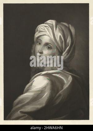 Kunst inspiriert von Zeichnungen und Druckgrafiken, Print, Portrait von Beatrice Cenci in Büstenlänge, die sich mit einem umhüllten Tuch nach außen wendet, Classic Works modernisiert von Artotop mit einem Schuss Moderne. Formen, Farbe und Wert, auffällige visuelle Wirkung auf Kunst. Emotionen durch Freiheit von Kunstwerken auf zeitgemäße Weise. Eine zeitlose Botschaft, die eine wild kreative neue Richtung verfolgt. Künstler, die sich dem digitalen Medium zuwenden und die Artotop NFT erschaffen Stockfoto