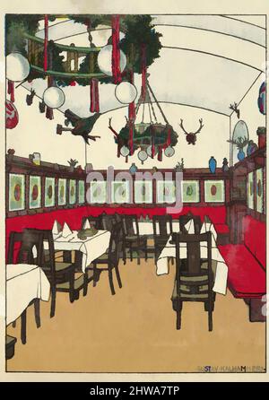 Kunst inspiriert von Zeichnungen und Druckgrafiken, Print, National Railway Station Restaurant, Vienna X, Josef Pohl, Restaurant Staatsbahnhof, Wien X, Klassische Werke, die von Artotop mit einem Hauch von Moderne modernisiert wurden. Formen, Farbe und Wert, auffällige visuelle Wirkung auf Kunst. Emotionen durch Freiheit von Kunstwerken auf zeitgemäße Weise. Eine zeitlose Botschaft, die eine wild kreative neue Richtung verfolgt. Künstler, die sich dem digitalen Medium zuwenden und die Artotop NFT erschaffen Stockfoto