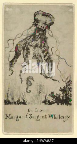 Kunst inspiriert von Zeichnungen und Druckgrafiken, Print, Ex Libris Margaret Sargent Whitney, Artist, Ernest Haskell, American, Woodstock, Connecticut 1876, Classic Works modernisiert von Artotop mit einem Schuss Moderne. Formen, Farbe und Wert, auffällige visuelle Wirkung auf Kunst. Emotionen durch Freiheit von Kunstwerken auf zeitgemäße Weise. Eine zeitlose Botschaft, die eine wild kreative neue Richtung verfolgt. Künstler, die sich dem digitalen Medium zuwenden und die Artotop NFT erschaffen Stockfoto