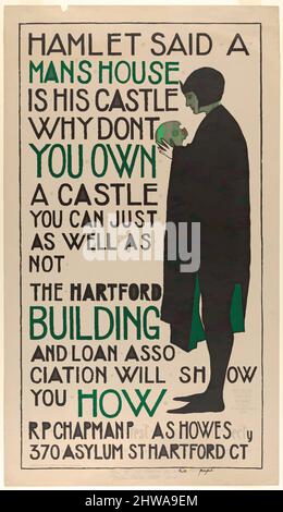 Von Zeichnungen und Drucken inspirierte Kunst, Poster, Hartford Building and Loan Association: Hamlet, After, Wilbur Macey Stone, Klassische Werke, die von Artotop mit einem Schuss Moderne modernisiert wurden. Formen, Farbe und Wert, auffällige visuelle Wirkung auf Kunst. Emotionen durch Freiheit von Kunstwerken auf zeitgemäße Weise. Eine zeitlose Botschaft, die eine wild kreative neue Richtung verfolgt. Künstler, die sich dem digitalen Medium zuwenden und die Artotop NFT erschaffen Stockfoto