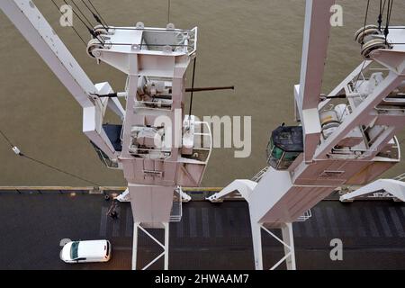 Blick von der Aussichtsplattform Plaza der Elbphilhamonie auf HafenCity Hamburg, Deutschland, Hamburg Stockfoto