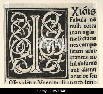 Kunst inspiriert von Zeichnungen und Druckgrafiken, Print, Initial Letter I auf gemustertem Hintergrund, Künstler, Anonymous, Italienisch, 16. Jahrhundert, Anonymous, Italien, Klassische Werke, die von Artotop mit einem Schuss Moderne modernisiert wurden. Formen, Farbe und Wert, auffällige visuelle Wirkung auf Kunst. Emotionen durch Freiheit von Kunstwerken auf zeitgemäße Weise. Eine zeitlose Botschaft, die eine wild kreative neue Richtung verfolgt. Künstler, die sich dem digitalen Medium zuwenden und die Artotop NFT erschaffen Stockfoto