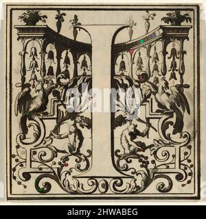 Kunst inspiriert vom Buchstaben des Römischen Alphabets I mit Louis XIV-Verzierung, Bernard Picart (Französisch, Paris 1673–1733 Amsterdam), 18.. Jahrhundert, Klassische Werke, die von Artotop mit einem Schuss Moderne modernisiert wurden. Formen, Farbe und Wert, auffällige visuelle Wirkung auf Kunst. Emotionen durch Freiheit von Kunstwerken auf zeitgemäße Weise. Eine zeitlose Botschaft, die eine wild kreative neue Richtung verfolgt. Künstler, die sich dem digitalen Medium zuwenden und die Artotop NFT erschaffen Stockfoto