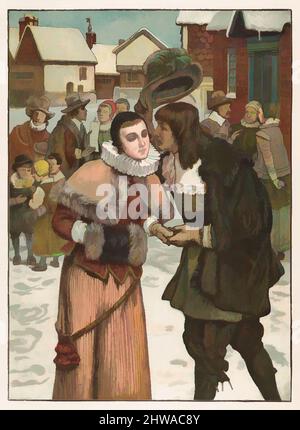 Kunst inspiriert von Zeichnungen und Druckgrafiken, Print, Neujahrstag im alten New York (aus der Christmas Number of the Graphic), George Henry Boughton, Klassische Werke, die von Artotop mit einem Schuss Moderne modernisiert wurden. Formen, Farbe und Wert, auffällige visuelle Wirkung auf Kunst. Emotionen durch Freiheit von Kunstwerken auf zeitgemäße Weise. Eine zeitlose Botschaft, die eine wild kreative neue Richtung verfolgt. Künstler, die sich dem digitalen Medium zuwenden und die Artotop NFT erschaffen Stockfoto