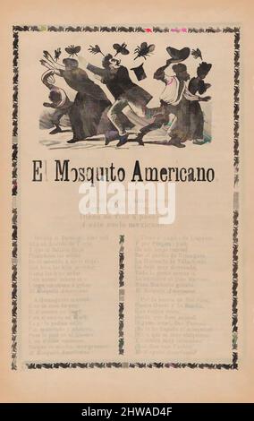 Kunst inspiriert von einem Broadsheet zum amerikanischen Mosquito mit Versen, die den US-Imperialismus kritisieren, José Guadalupe Posada (Mexikaner, 1851–1913, Klassische Werke, die von Artotop mit einem Schuss Moderne modernisiert wurden. Formen, Farbe und Wert, auffällige visuelle Wirkung auf Kunst. Emotionen durch Freiheit von Kunstwerken auf zeitgemäße Weise. Eine zeitlose Botschaft, die eine wild kreative neue Richtung verfolgt. Künstler, die sich dem digitalen Medium zuwenden und die Artotop NFT erschaffen Stockfoto