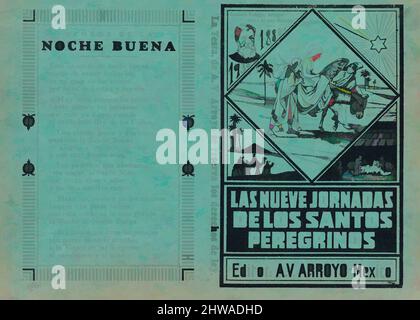 Kunst inspiriert von Cover für 'Las Nueves Jornadas de los Santos Peregrinos', Mary auf dem Pferderücken und Joseph, der von einem Engel durch Ägypten geführt wird, Klassische Werke, die von Artotop mit einem Schuss Moderne modernisiert wurden. Formen, Farbe und Wert, auffällige visuelle Wirkung auf Kunst. Emotionen durch Freiheit von Kunstwerken auf zeitgemäße Weise. Eine zeitlose Botschaft, die eine wild kreative neue Richtung verfolgt. Künstler, die sich dem digitalen Medium zuwenden und die Artotop NFT erschaffen Stockfoto