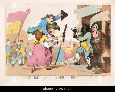 Kunst inspiriert von Zeichnungen und Druckgrafiken, Print, Every man has his Hobby Horse, Artist, Publisher, Charles James Fox, Thomas Rowlandson, Klassische Werke, die von Artotop mit einem Hauch von Moderne modernisiert wurden. Formen, Farbe und Wert, auffällige visuelle Wirkung auf Kunst. Emotionen durch Freiheit von Kunstwerken auf zeitgemäße Weise. Eine zeitlose Botschaft, die eine wild kreative neue Richtung verfolgt. Künstler, die sich dem digitalen Medium zuwenden und die Artotop NFT erschaffen Stockfoto