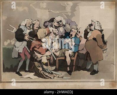 Kunst inspiriert von Zeichnungen und Druckgrafiken, Print, Amputation, Artist, Publisher, Thomas Rowlandson, William Hinton, British, London 1757–1827 London, Klassische Werke, die von Artotop mit einem Schuss Moderne modernisiert wurden. Formen, Farbe und Wert, auffällige visuelle Wirkung auf Kunst. Emotionen durch Freiheit von Kunstwerken auf zeitgemäße Weise. Eine zeitlose Botschaft, die eine wild kreative neue Richtung verfolgt. Künstler, die sich dem digitalen Medium zuwenden und die Artotop NFT erschaffen Stockfoto