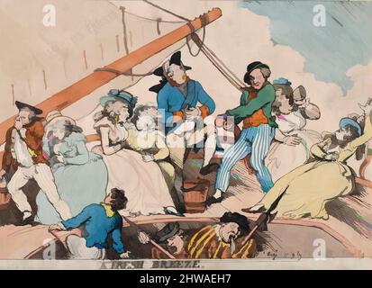 Kunst inspiriert von Zeichnungen und Druckgrafiken, Print, A Fresh Breeze, Artist, Thomas Rowlandson, British, London 1757–1827 London, Rowlandson, Thomas, Klassische Werke, die von Artotop mit einem Schuss Moderne modernisiert wurden. Formen, Farbe und Wert, auffällige visuelle Wirkung auf Kunst. Emotionen durch Freiheit von Kunstwerken auf zeitgemäße Weise. Eine zeitlose Botschaft, die eine wild kreative neue Richtung verfolgt. Künstler, die sich dem digitalen Medium zuwenden und die Artotop NFT erschaffen Stockfoto