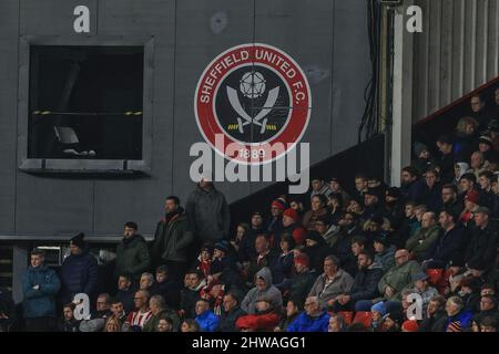 Sheffield, Großbritannien. 04. März 2022. Sheffield United Motiv in Sheffield, Vereinigtes Königreich am 3/4/2022. (Foto von Mark Cosgrove/News Images/Sipa USA) Quelle: SIPA USA/Alamy Live News Stockfoto