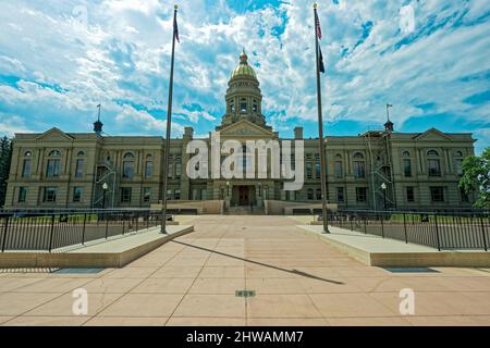 Plaza und Rückseite des State Capitol in Cheyenne, Wyoming Stockfoto