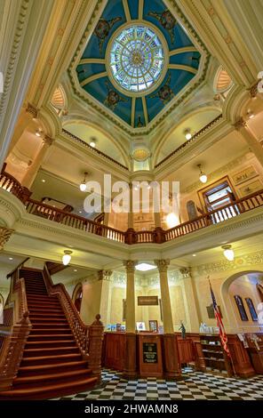 Der Informationstisch im Atrium des State Capitol in Cheyenne, Wyoming Stockfoto