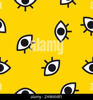 Augen nahtloses Muster für den Druck von Kleidung, Textilien. Vektor-Beauty-Illustration mit weiblichen abstrakten zufallslosen Augen. Hipster moderner Hintergrund Stock Vektor