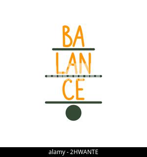 Balance, Life Coaching, Mentor-Logo. Harmony-Konzept. Symbol für Balance zwischen Leben und Arbeit. Stock Vektor