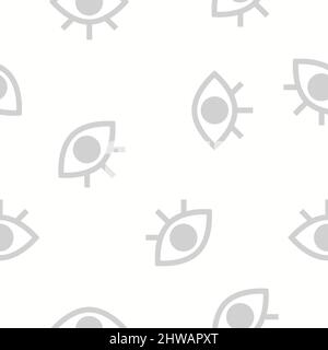 Augen nahtloses Muster für den Druck von Kleidung, Textilien. Vektor-Beauty-Illustration mit weiblichen abstrakten zufallslosen Augen. Hipster moderner Hintergrund Stock Vektor
