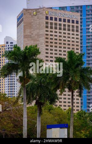 Hotel intercontinetal Miami - MIAMI, FLORIDA - 14. FEBRUAR 2022 Stockfoto