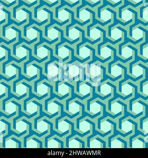 Moderne dekorative Vektor nahtlose geometrische Muster-Design für Stoff und Druck. Abstrakten Texturhintergrund wiederholen. Einfache zufällige Hexagon-Formen Stock Vektor