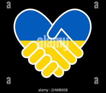Illustration über die Unterstützung der Ukraine und Solidarität, Freundschaft Stock Vektor