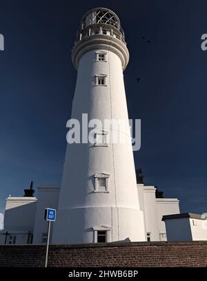 Der neue Leuchtturm auf Headlands Flamborough Head, East Riding of Yorkshire. Stockfoto