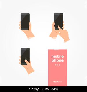 Vektor Für Mobiltelefon Mit Hands Holding Stock Vektor