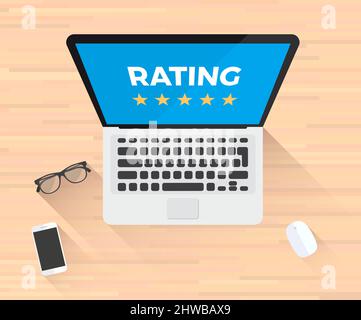 Abbildung Zur Bewertung Von Notebooks Stock Vektor