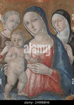 Jungfrau und Kind mit den Heiligen Margarete und Katharina von Siena. Künstler: Guidocchio di Giovanni Cozzarelli, italienisch, Siena, aktiv 1450–ca. 1516 Stockfoto