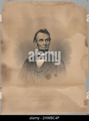 Abraham Lincoln. Künstler: Alexander Hay Ritchie, Amerikaner, geboren Schottland, 1822–1895After: Mathew B. Brady, Amerikaner, 1823–1896 Stockfoto