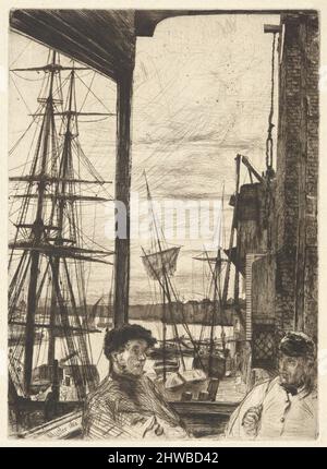 Rotherhithe (Wapping), aus dem Themse-Set (Eine Serie von sechzehn Radierungen von Szenen auf der Themse und anderen Themen). Künstler: James McNeill Whistler, Amerikaner, 1834–1903 Stockfoto