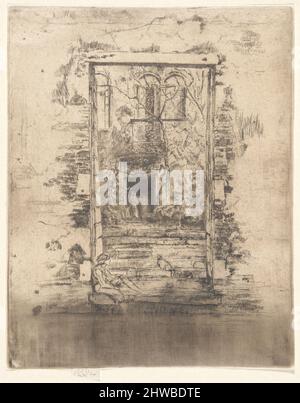 Der Garten, aus dem zweiten Venedig-Set (Ein Satz von sechsundzwanzig Radierungen). Künstler: James McNeill Whistler, Amerikaner, 1834–1903 Stockfoto