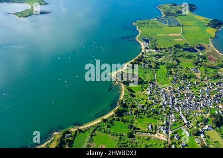 Frankreich. Bretagne. Morbihan Golf (56) Luftaufnahme der Arz Insel Stockfoto