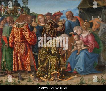 Die Anbetung der Könige. Künstler: Luca Signorelli, italienisch, Cortona, ca. 1450–1523 Stockfoto