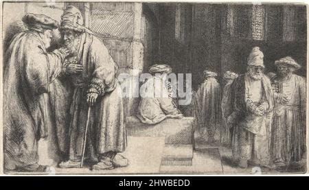 Juden in der Synagoge. Künstler: Rembrandt (Rembrandt van Rijn), Niederländisch, 1606–1669 Stockfoto