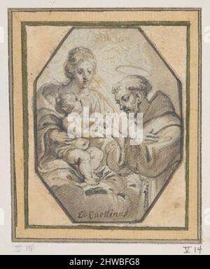 Madonna und St. Franziskus. Künstler, zugeschrieben: Erasmus Quellinus II, Flämisch, 1607–1678 Stockfoto