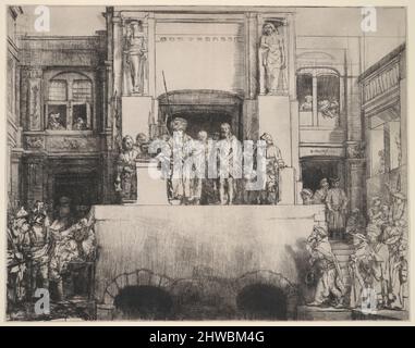 Christus stellte sich dem Volk vor: Länglicher Teller. Künstler: Rembrandt (Rembrandt van Rijn), Niederländisch, 1606–1669 Stockfoto