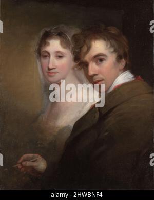 Selbstporträt des Künstlermalers seine Frau (Sarah Annis Sully). Künstler: Thomas Sully, Amerikaner, geboren in England, 1783–1872 Stockfoto