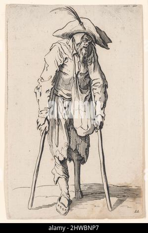 Le Mendiant a la Jambe de Bois (Bettler mit einem hölzernen Bein); aus Les Gueux. Künstler: Unbekannt Nach: Jacques Callot, Französisch, 1592–1635 Stockfoto