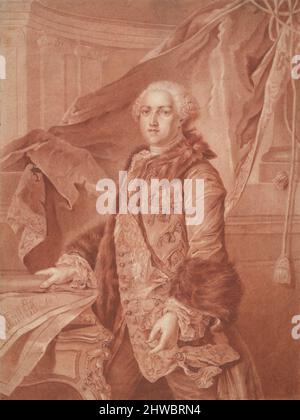 Porträt von Able Francois Poisson de Vandieres, Marquis von Margny, nach Louis Tocque. Künstler, Kopie nach: Johann Georg Wille, deutsch, 1715–1808 Stockfoto