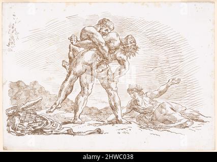 Hercule et Antée (Hercules und Antaeus). Künstler: Eugène Delacroix, Französisch, 1798–1863 Stockfoto